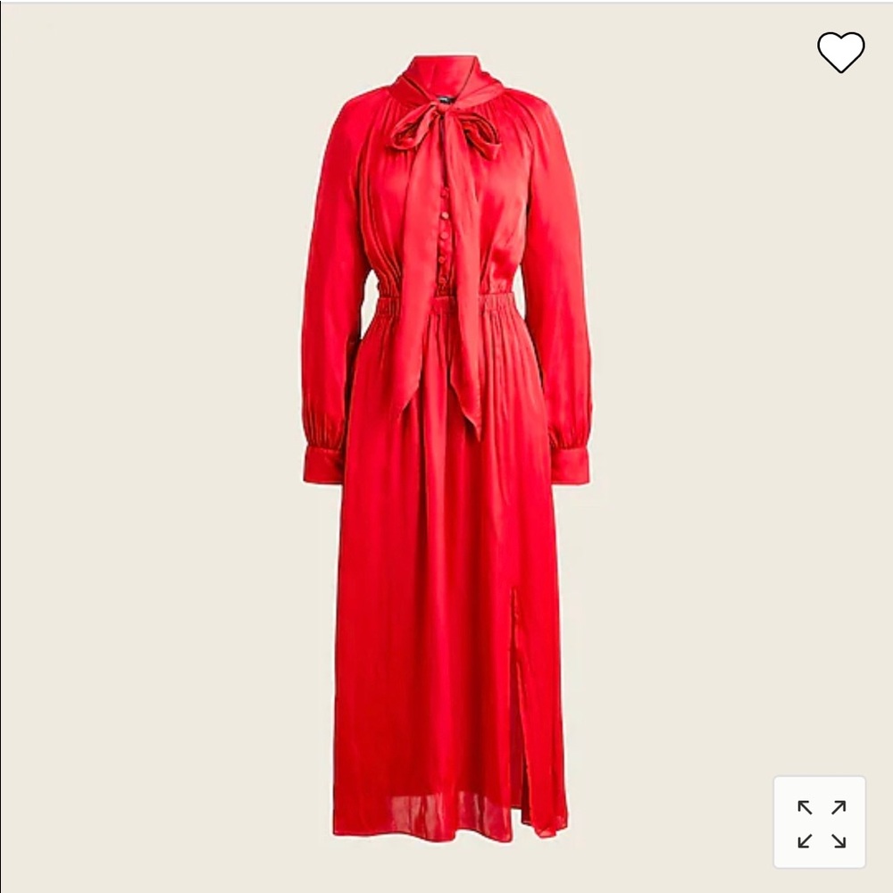 NWT J. Crew Featherweight Satin Tie-neck Dress. Xsmall.